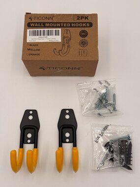 Heavy Duty Wall Mounted Pack of 2 Hooks TICONN